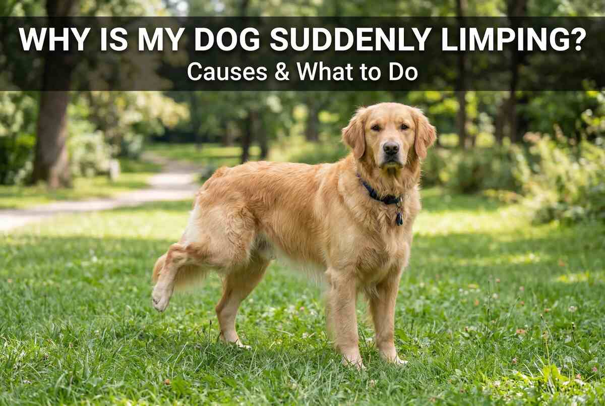Why is my dog suddenly limping with one back leg lifted off the ground showing possible injury or joint pain