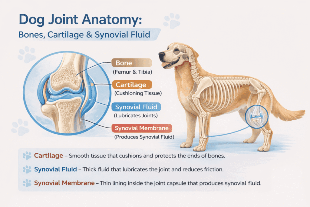 Dog Joint Anatomy: Bones, Cartilage and Synovial Fluid Structure